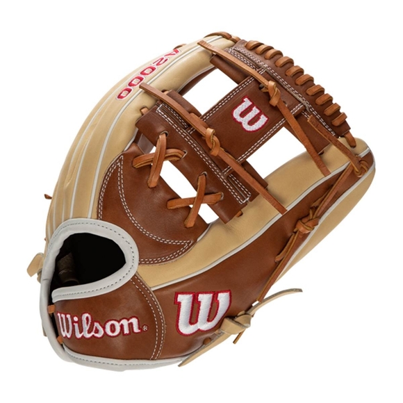Wilson A2000 Leather Glove with Red Accents - Picture 5 of 8